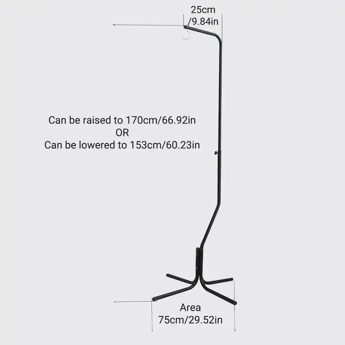 Adjustable Birdcage Stand Sturdy Metal Parrot Cage Holder with 360° Hook