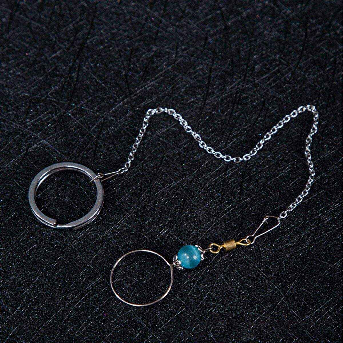 Adjustable Parrot Collar with Opal Necklace and Stainless Steel Chain