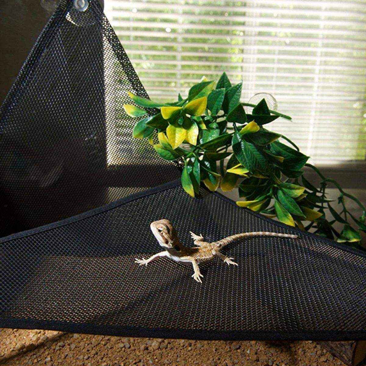 2x Reptile Hammock for Small Large Bearded Dragon Lizard Reptile Snakes Black