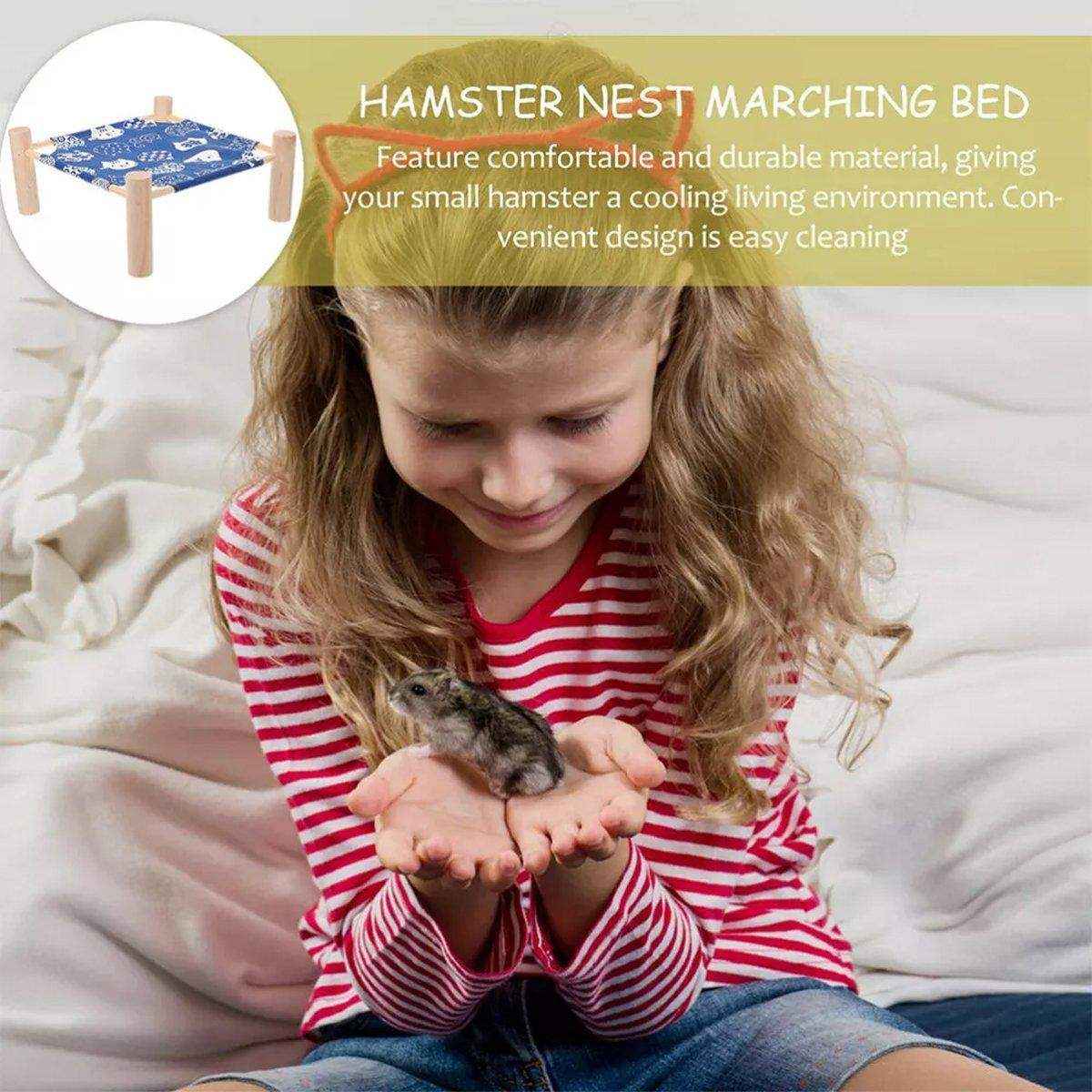 Stylish Wooden Small Pet Bed with Breathable Fabric