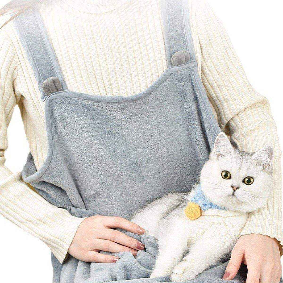 Non-stick Hair Cat Apron Suit Kangaroo Style No Hole Pet Bib for Grooming Safety