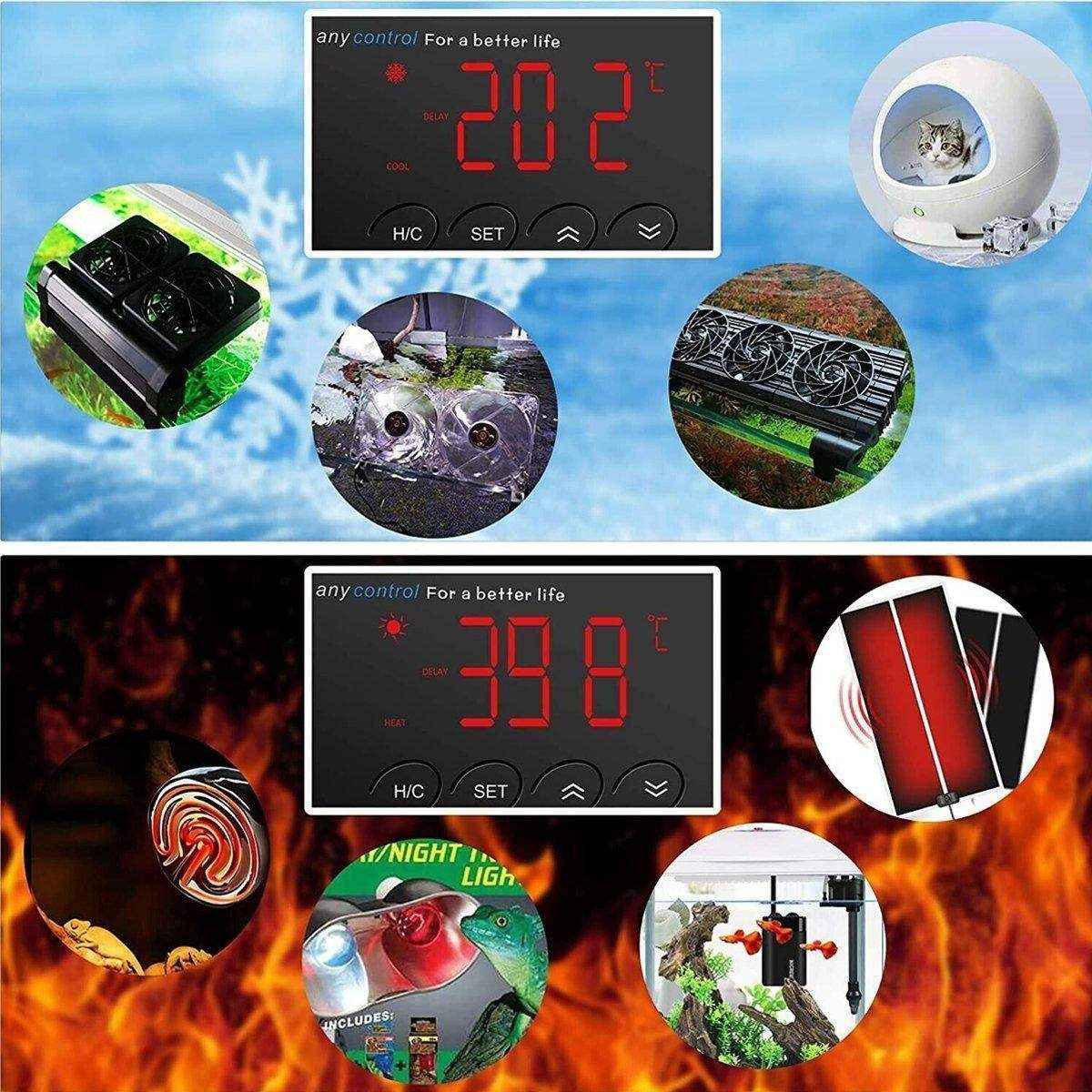 Reliable Aquarium Temperature Controllers with Dual Socket and Digital Display