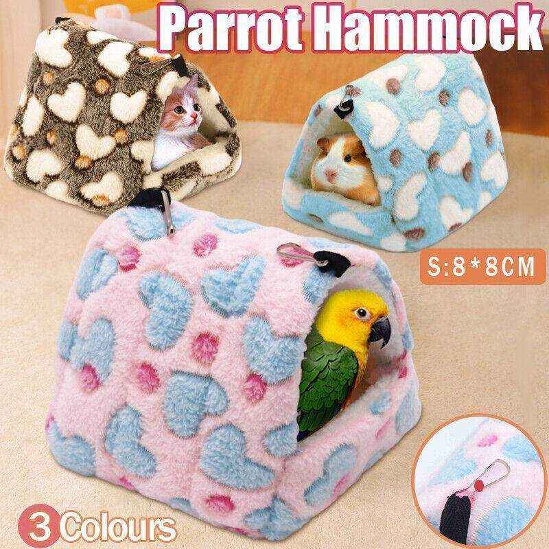 Flannel Bird House in Blue, Coffee, and Pink for small pets like birds and hamsters.