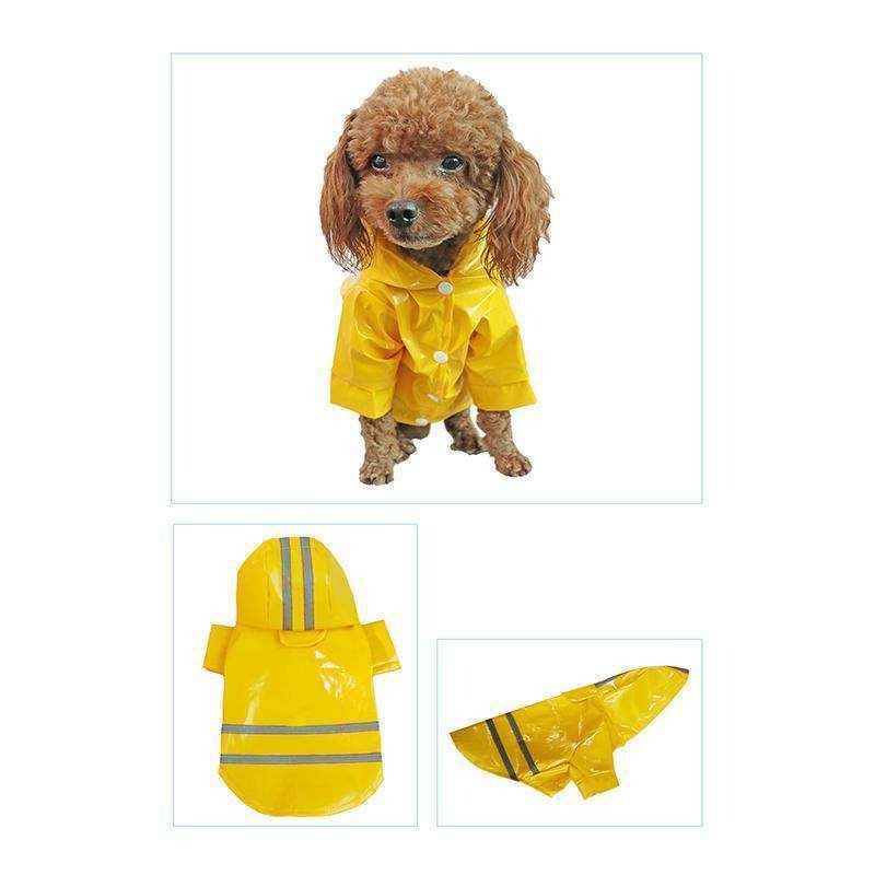 Stylish Outdoor Waterproof Dog Rain Jacket with Reflective Stripes