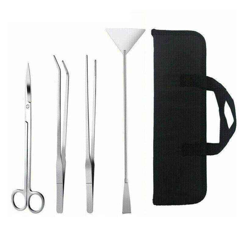 Aquarium Tool Kit Stainless Steel Aquatic Plant Tweezers Scissors Spatula Set