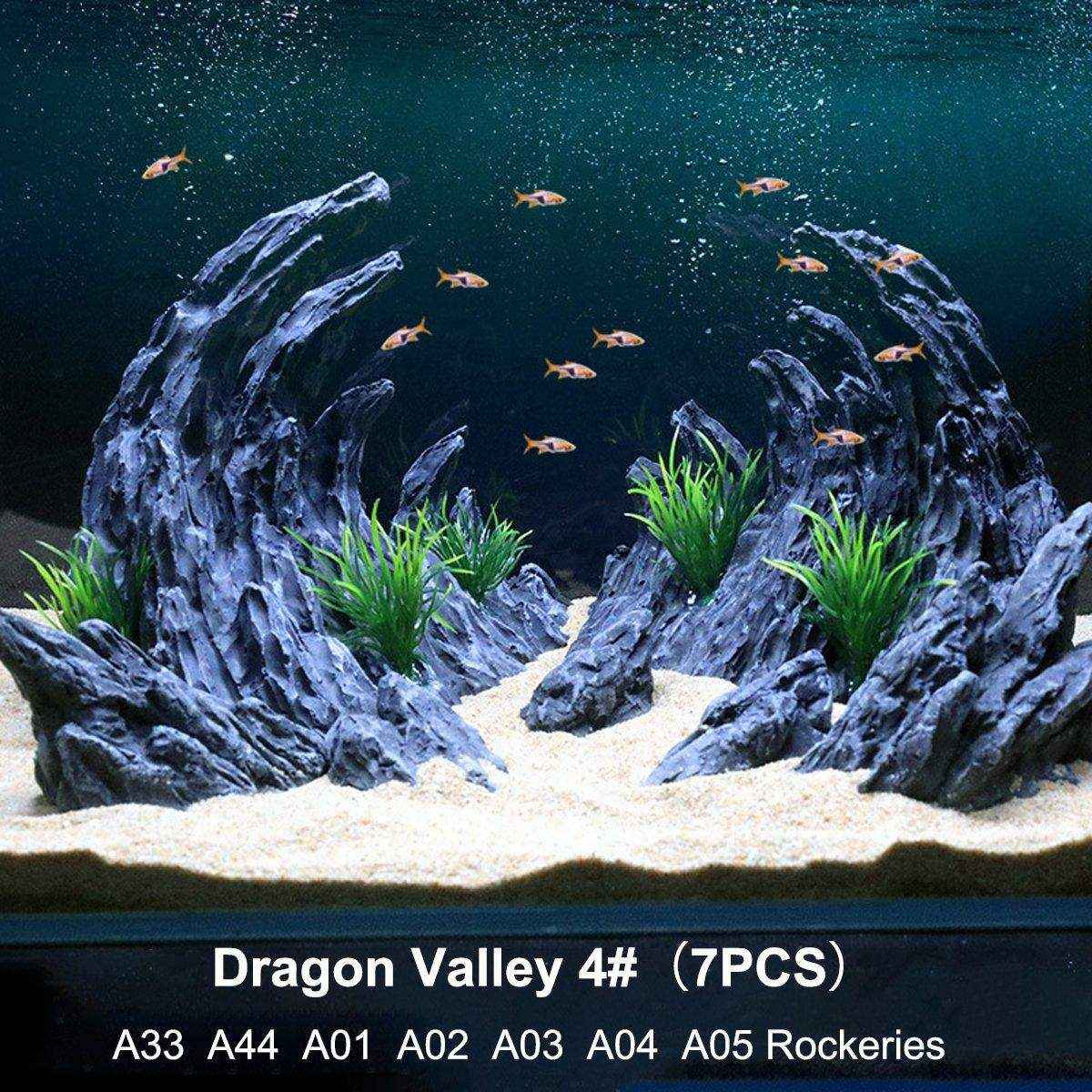Dragon Stone Aquarium Rocks for Aquascape Resin Decorative Ornament