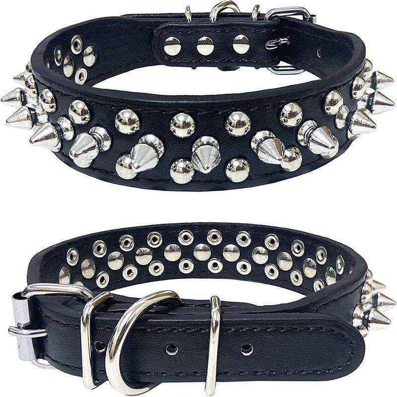 Studded Leather Dog Collar Stylish & Protective Designer Dog Collars