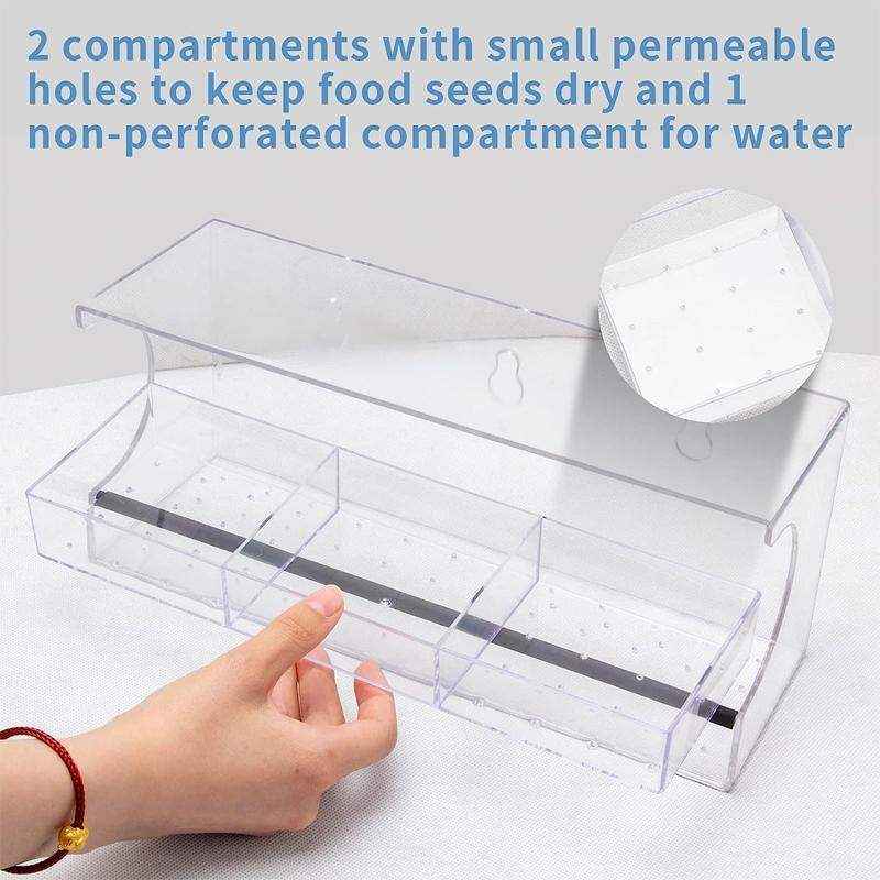 Clear Acrylic Window Bird Feeder 10x30x13cm