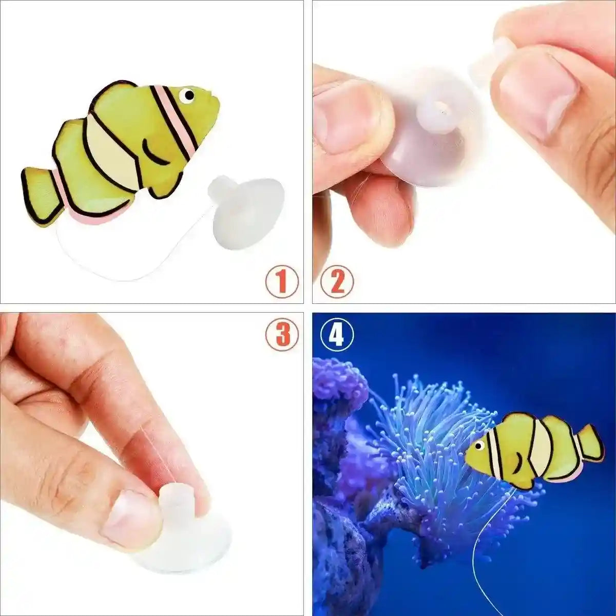 Artificial Aquarium Fish Decorations Silicone Betta Moving Floating Small Fish