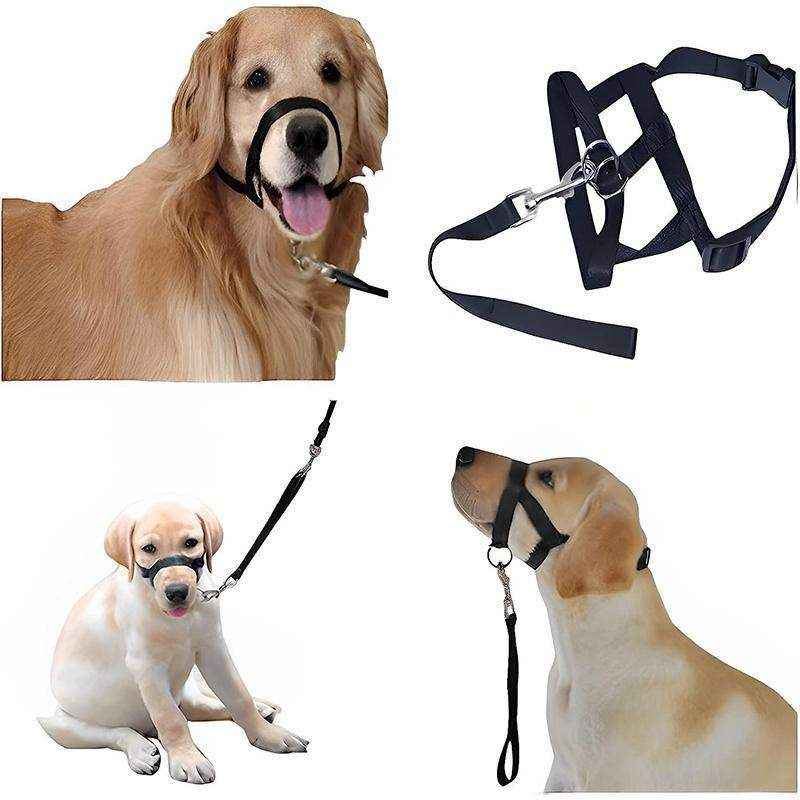 Adjustable Dog Muzzle Head Halter for Anti-Pull Training & Control
