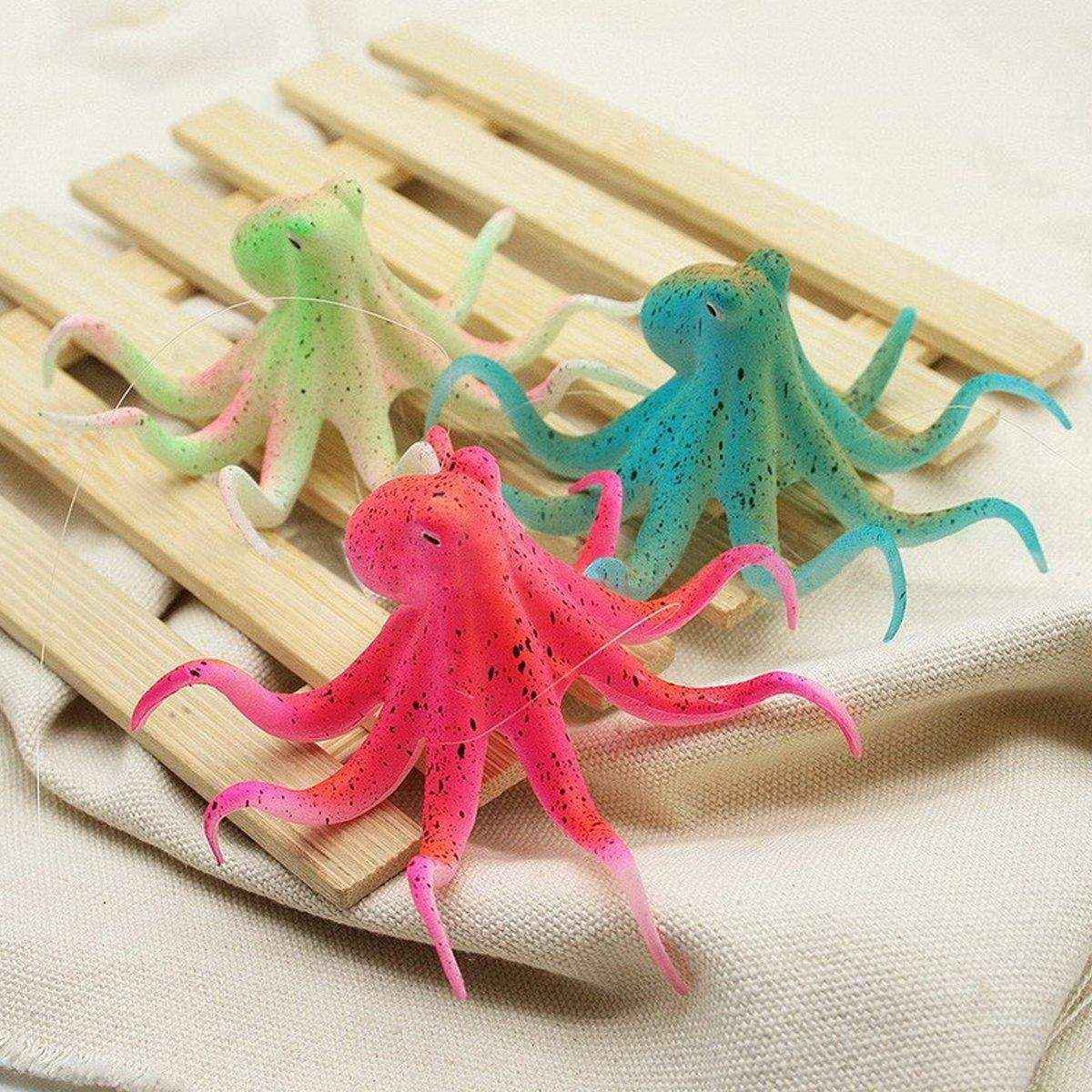 Simulation Octopus Aquarium Ornament Vibrant Fluorescent Fish Tank Decoration
