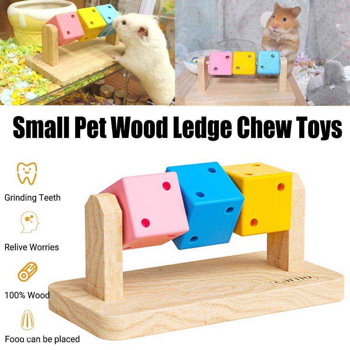 Wooden Chew Toy with Colorful Blocks Small Pet Toys