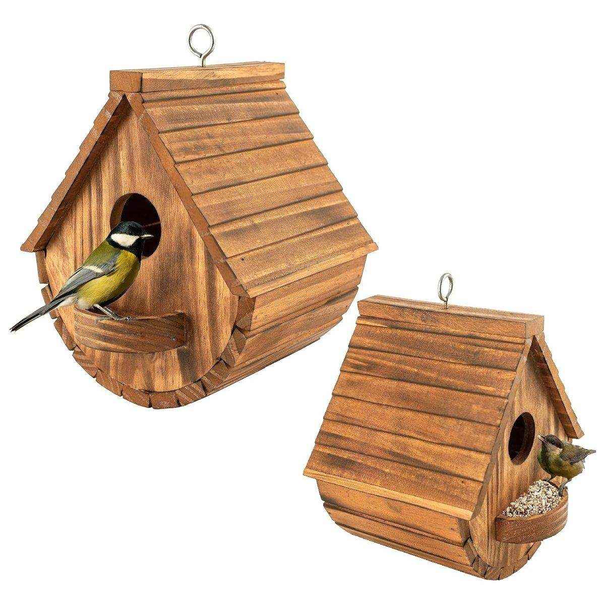 Hanging Wooden Birdhouse Outdoor Bird Shelter