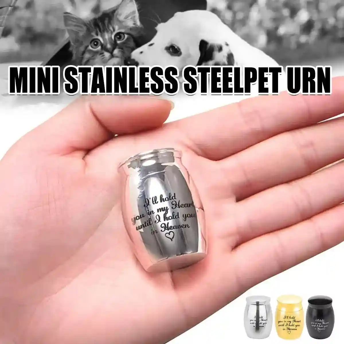 Mini Stainless Steel Pet Urn Keepsake for Ashes