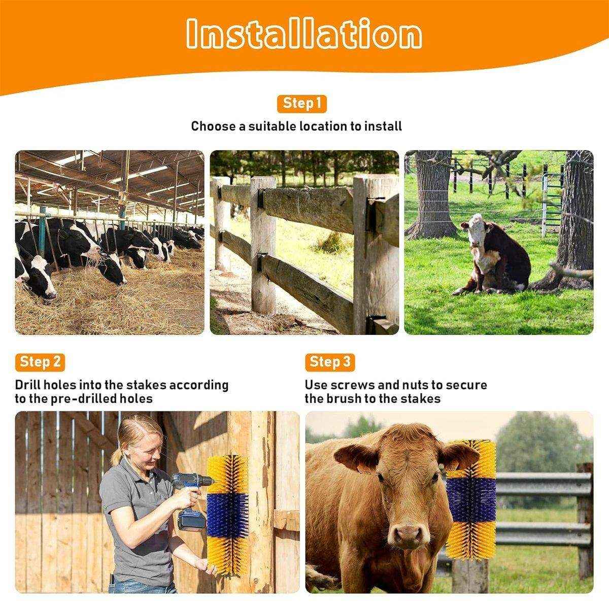 Multifunctional Livestock Brush Nylon Bristles for Horses Cows & Goats