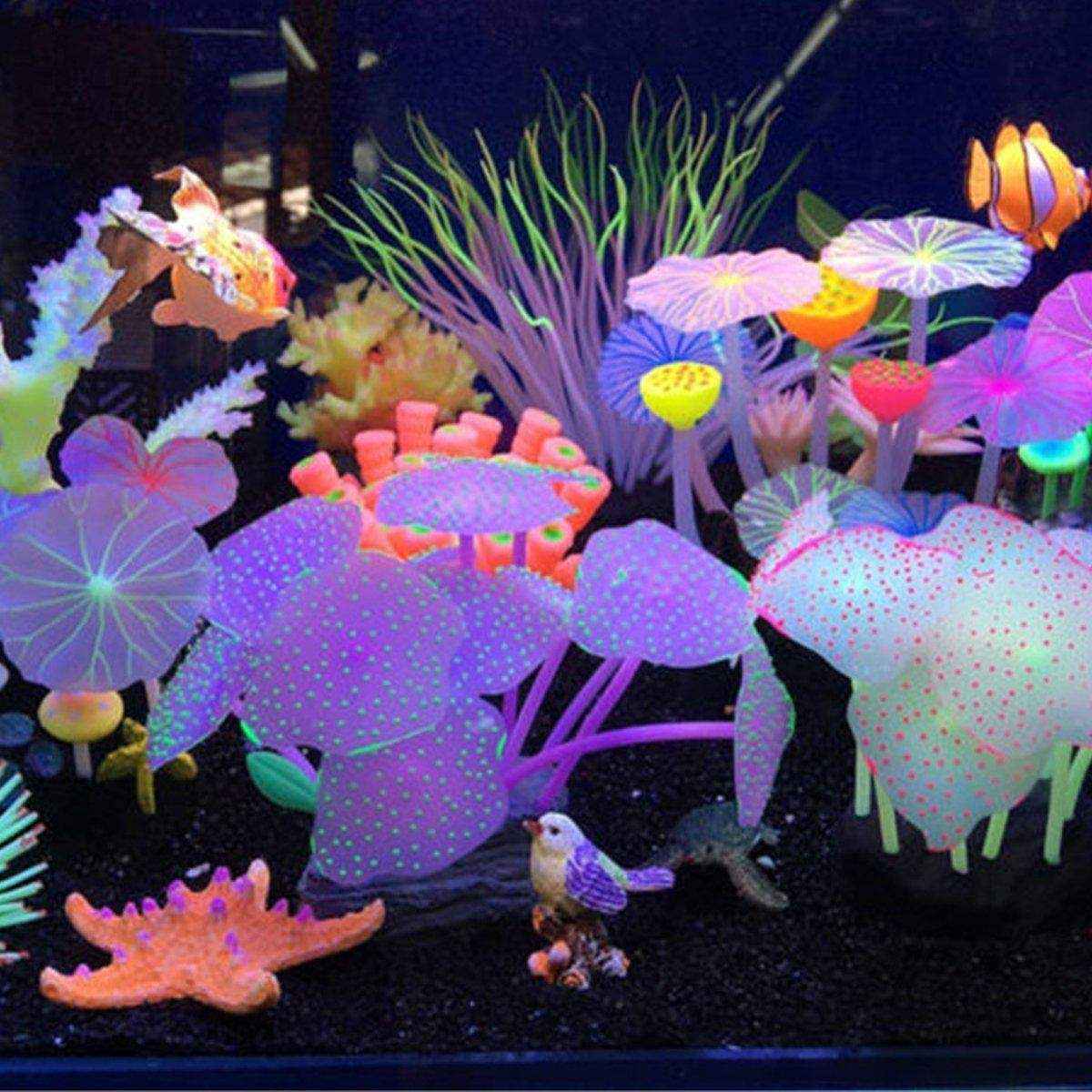 11 Leaf Silicone Artificial Fish Tank Aquarium Coral Plant Decoration Artificial Aquarium Plants