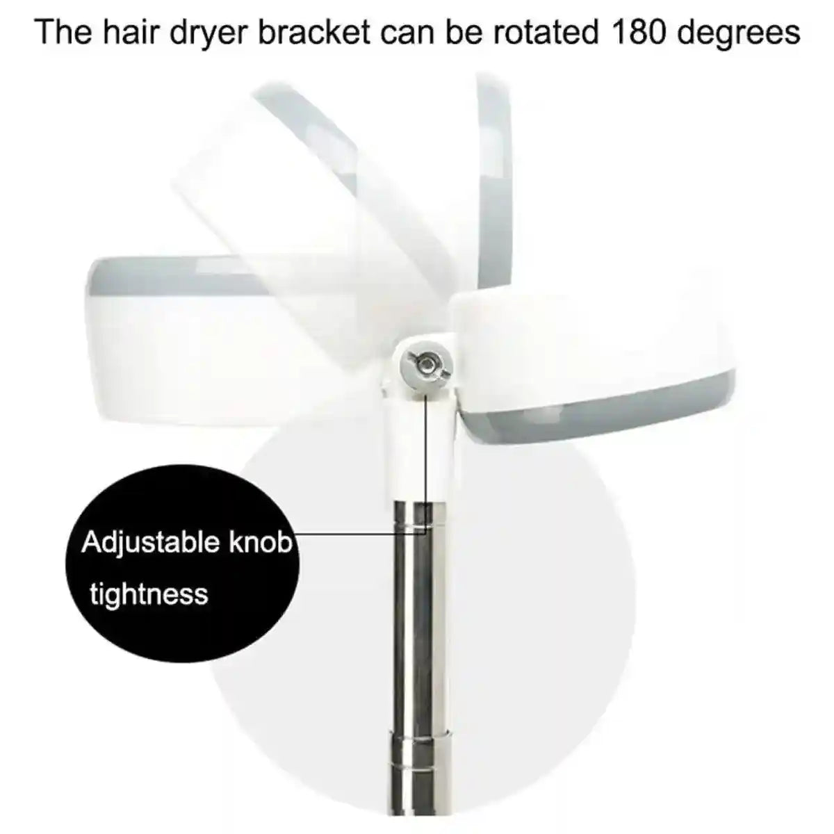 Pet Hair Dryer Holder Hands Free Dog Drying Rack Adjustable Grooming Bath Stand