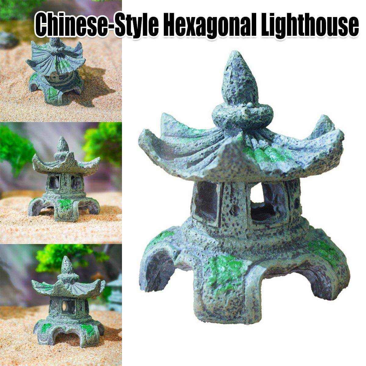 Antique Style Resin Lighthouse for Aquariums