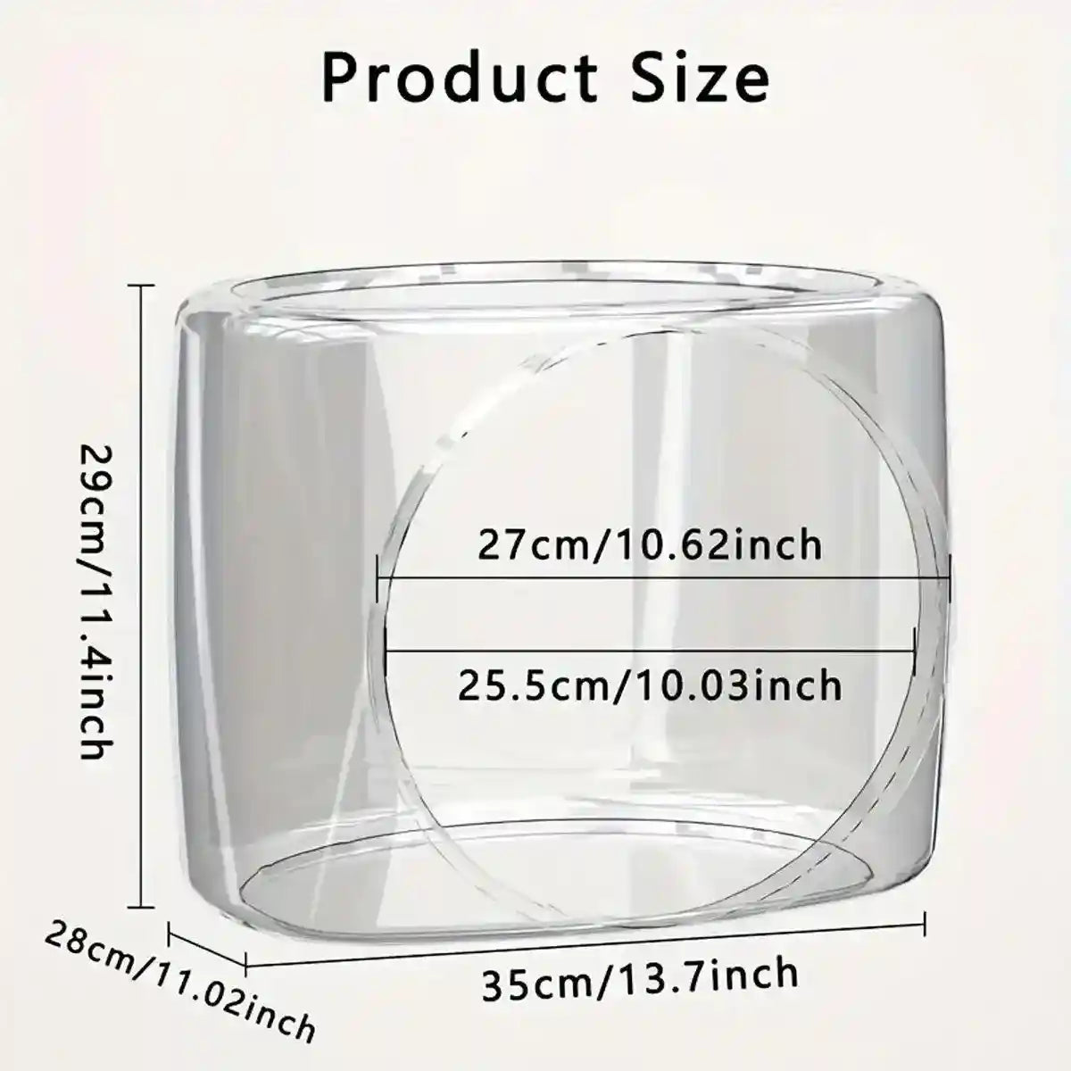 Transparent Capsule Cat Litter Box Semi Enclosed Cat House for Indoor Use AU