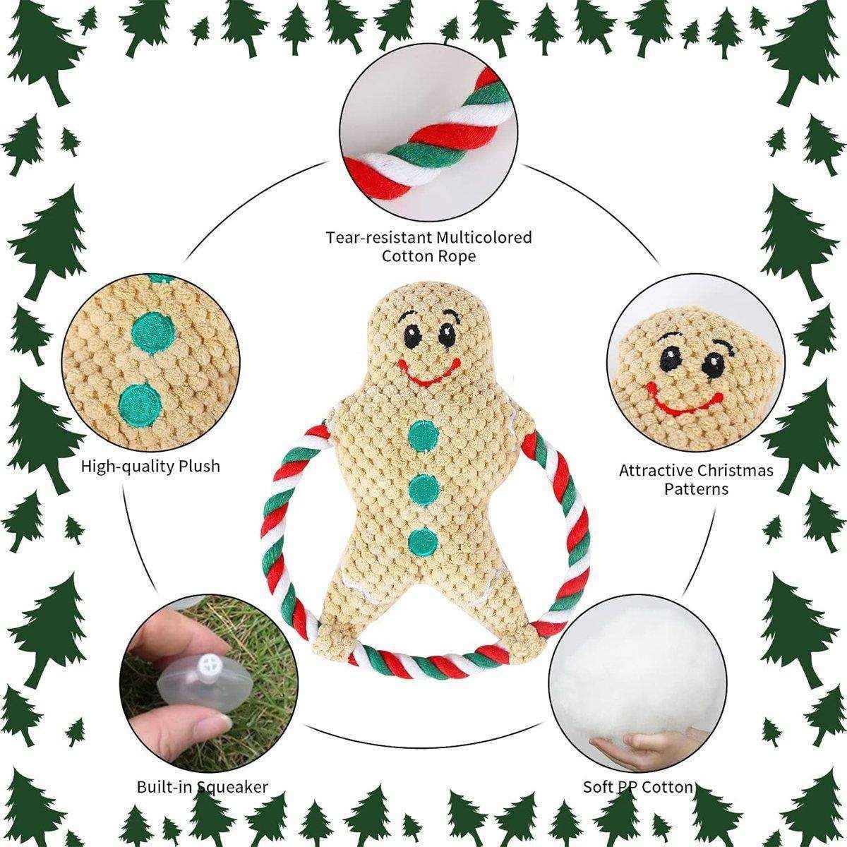 Pet Christmas Plush Toy - Festive Dog Bite Companion