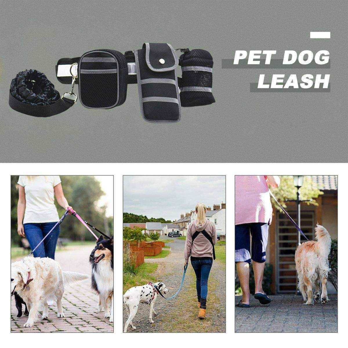 Pet Running Sports Traction Suit Belt Waist Pack Multi-color Reflective Traction Rope Collar Plus Belt