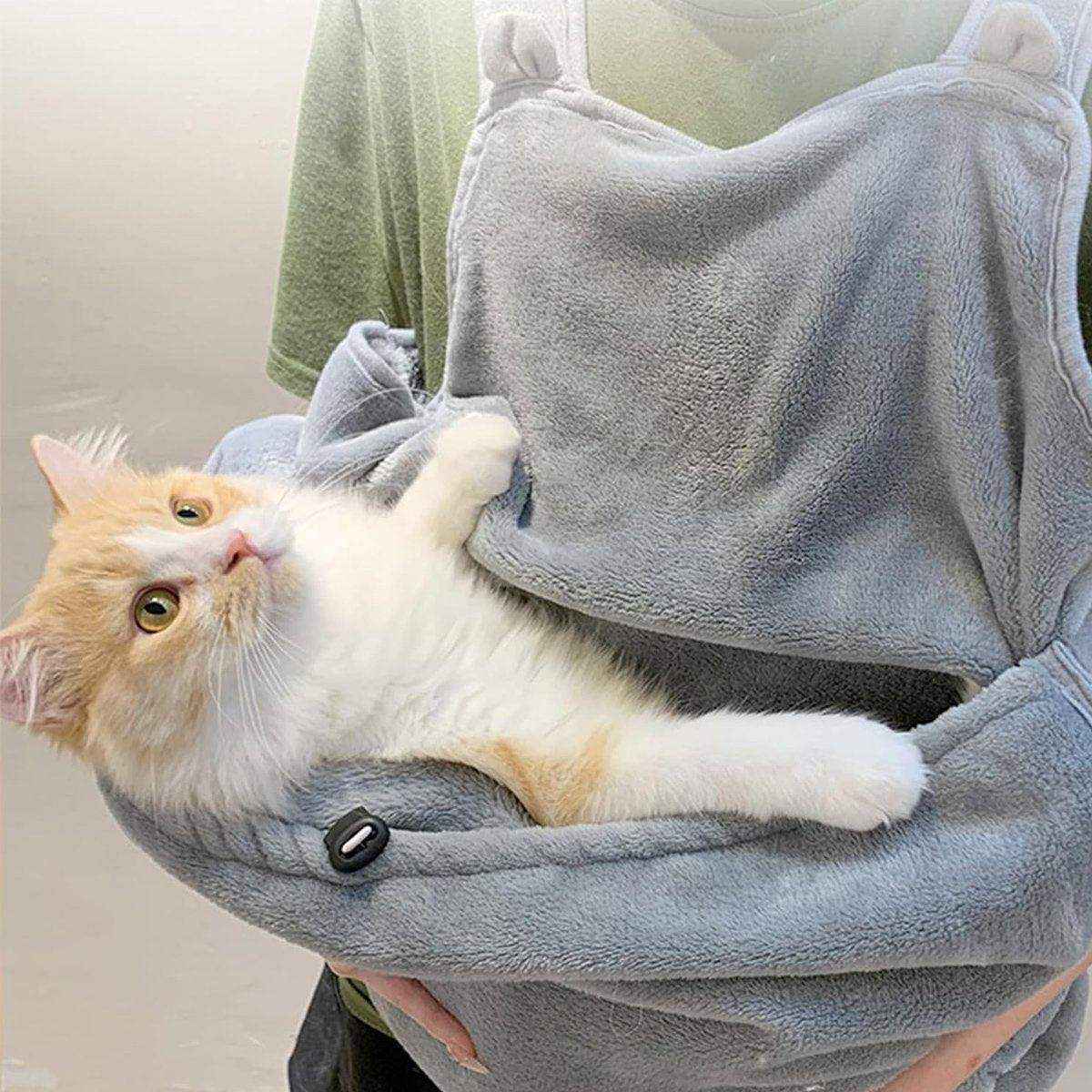 Non-stick Hair Cat Apron Suit Kangaroo Style No Hole Pet Bib for Grooming Safety