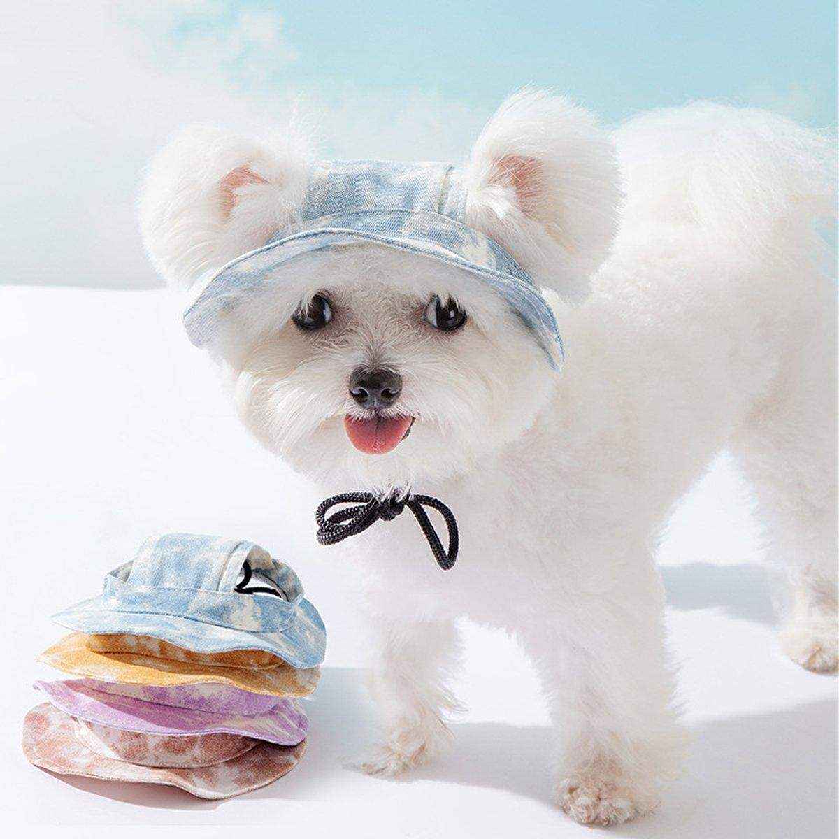 Pet Hat Cute Leaky Ears Anti-shedding Adjustable Fisherman Hat