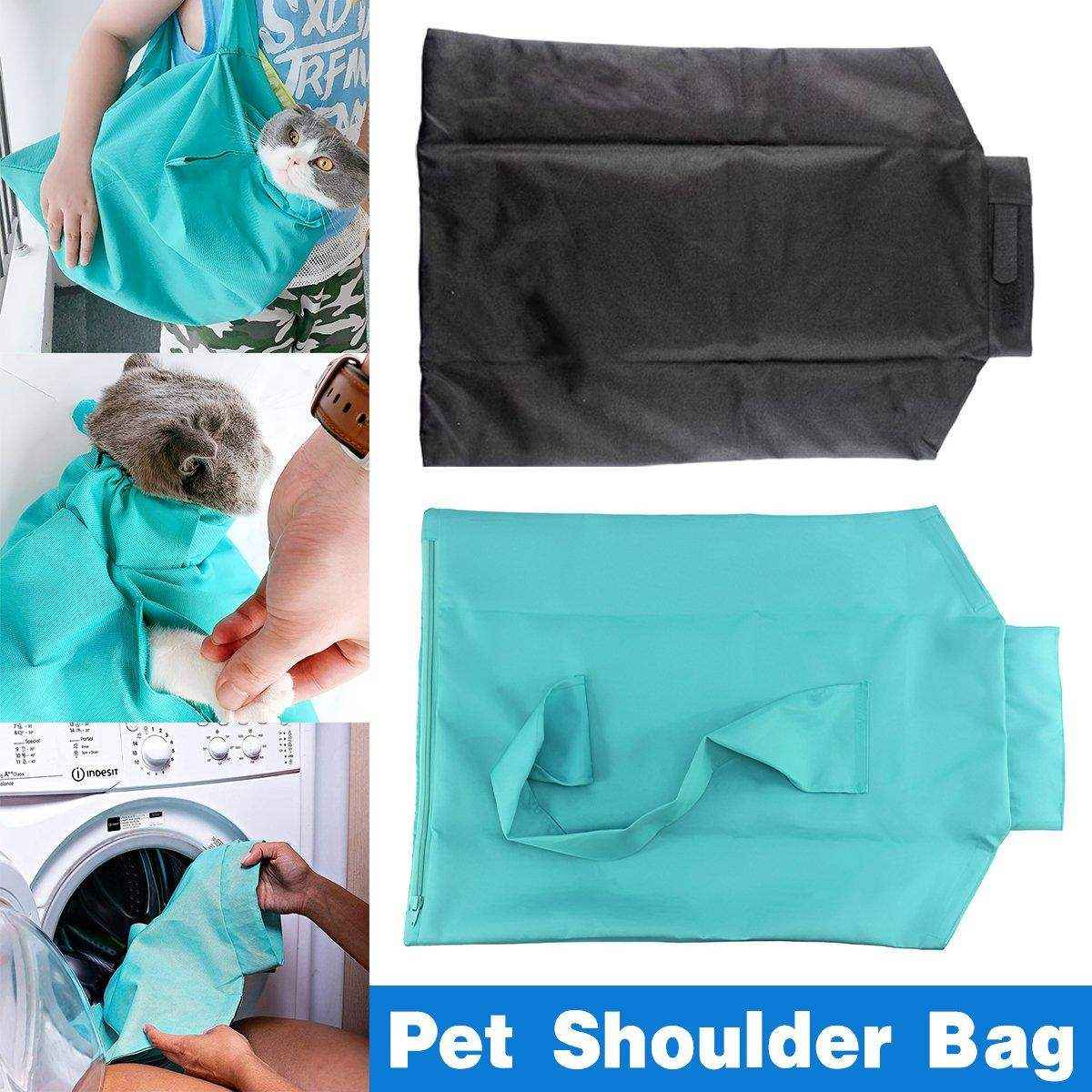 Multifunctional Pet Grooming Shoulder Bag for Cats Durable Nylon Design