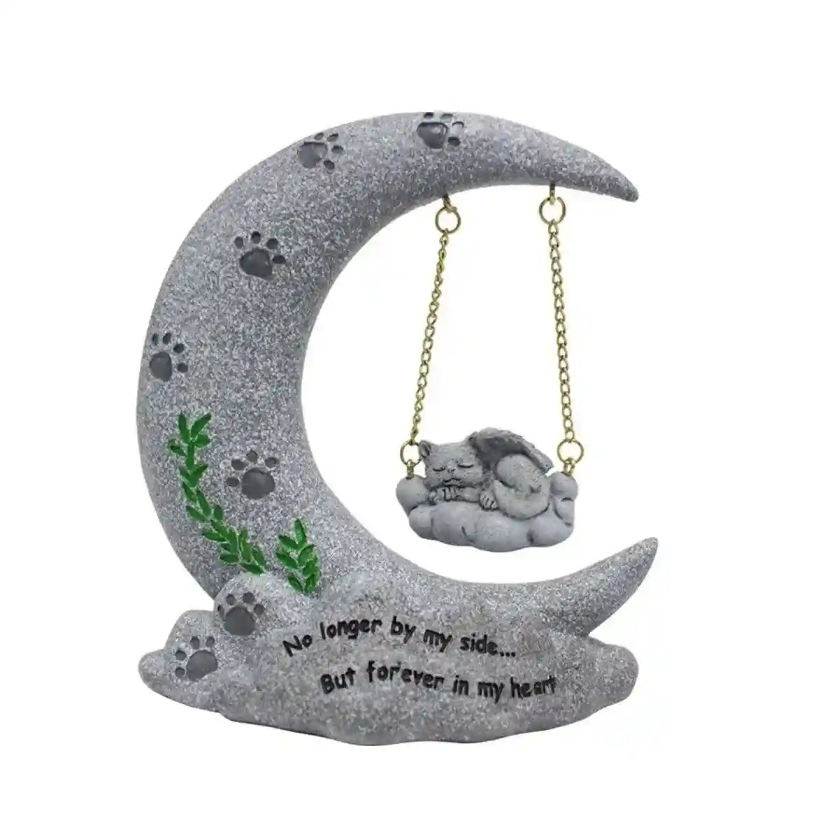 Moon-Themed Pet Memorial Resin Cat or Dog Tribute for Garden & Home
