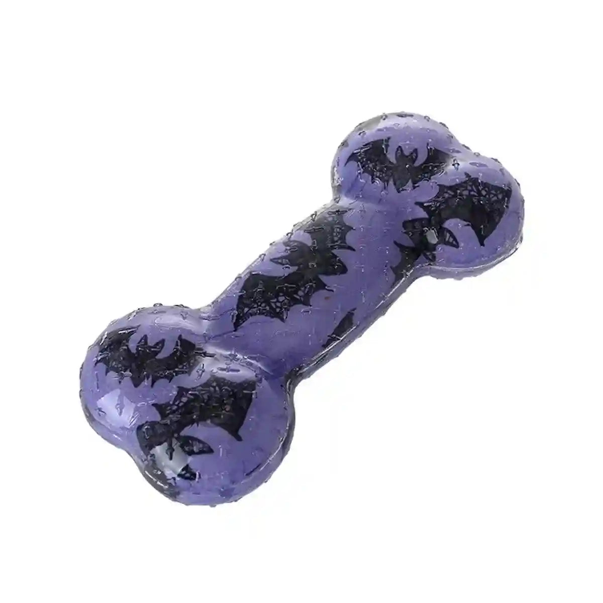 Interactive Dog Bone Chew Toy for Dental Health Durable TPR Material Grey & Blue