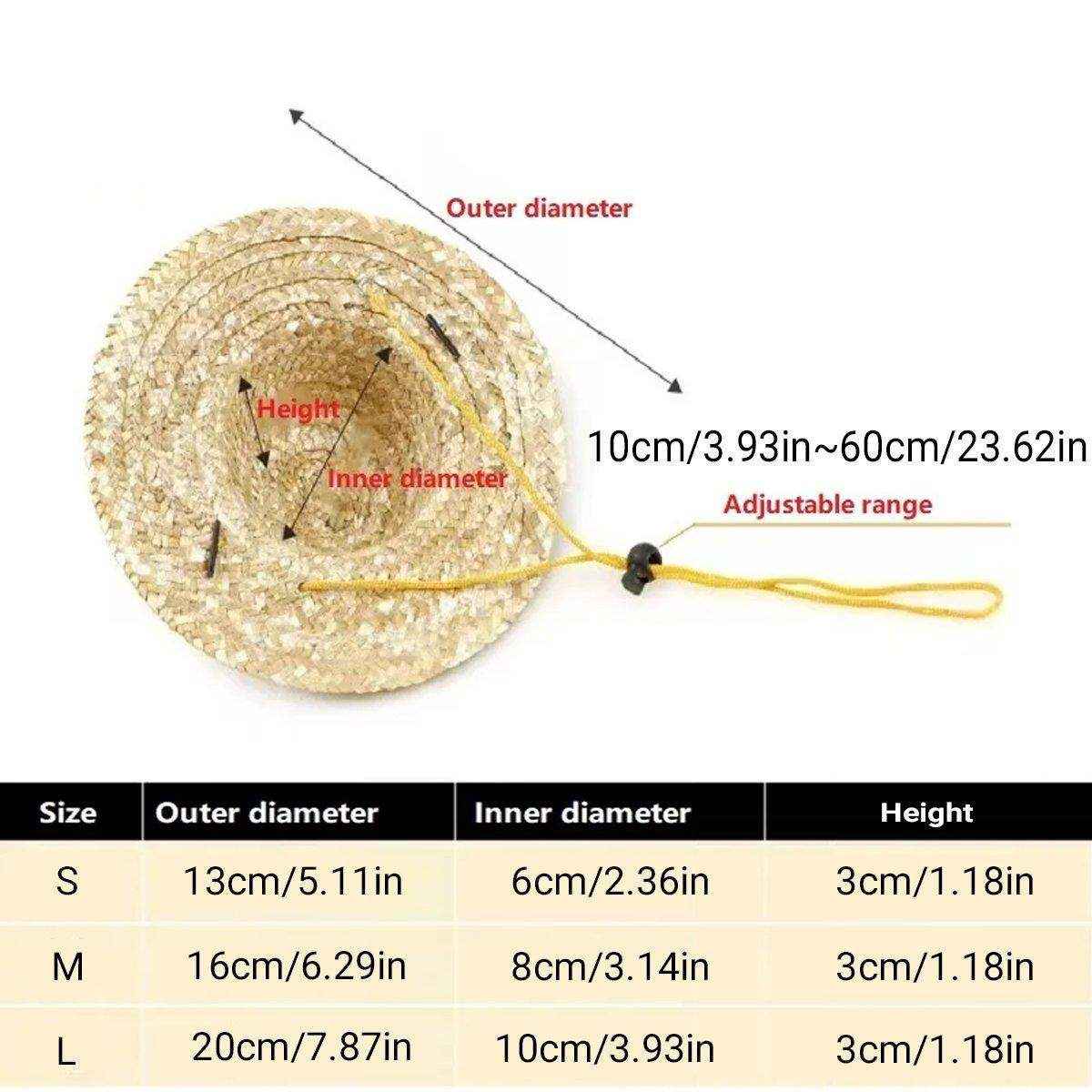 Pet Straw Hat Bamboo Dragonfly Cat And Dog Headwear Puppy Sun Hat Decoration