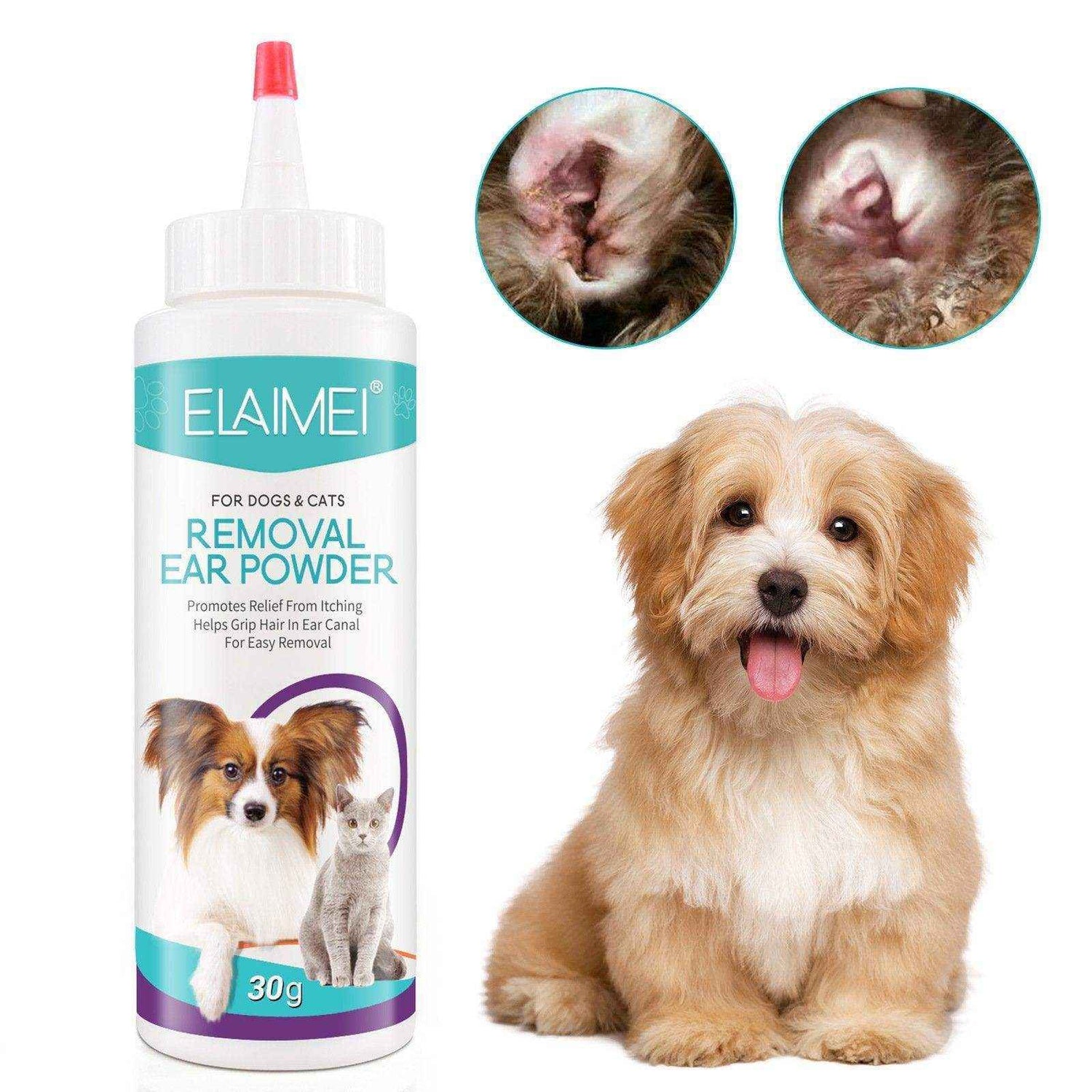 Pet Ear Cleaner Powder for Dogs and Cats