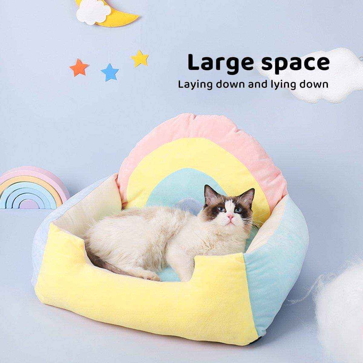 Rainbow Cat Sofa Semi-closed Four Seasons Cat Bed Mat Kennel Pet Supplies