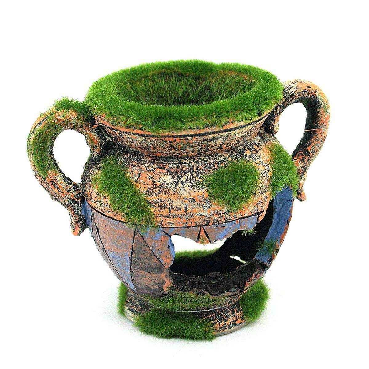 Aquarium Moss Vase Resin Fish & Shrimp Hiding Decoration