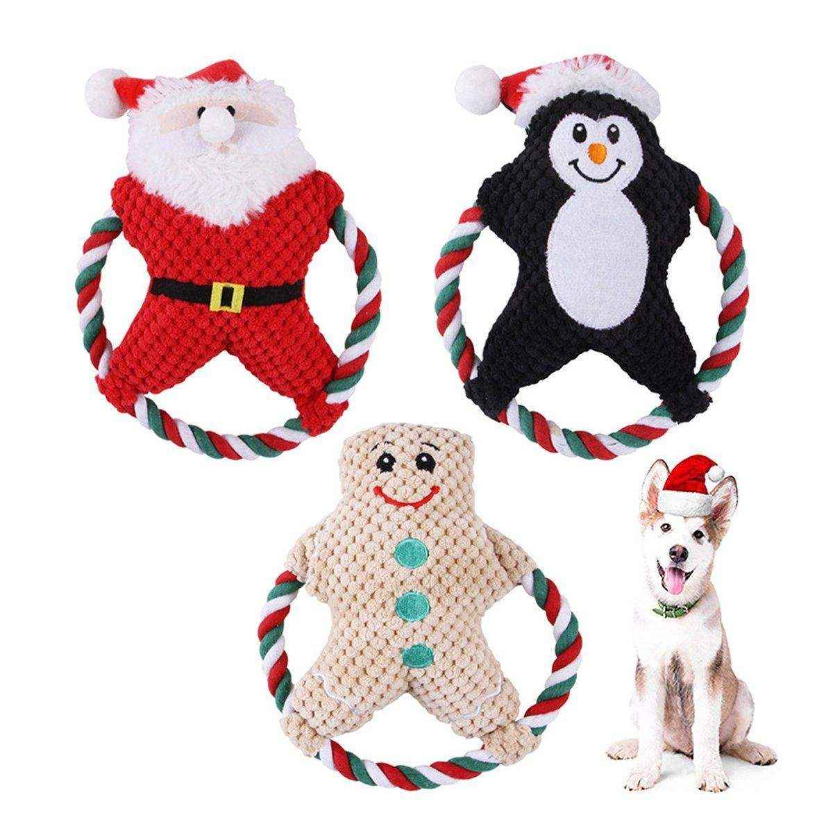 Pet Christmas Plush Toy - Festive Dog Bite Companion
