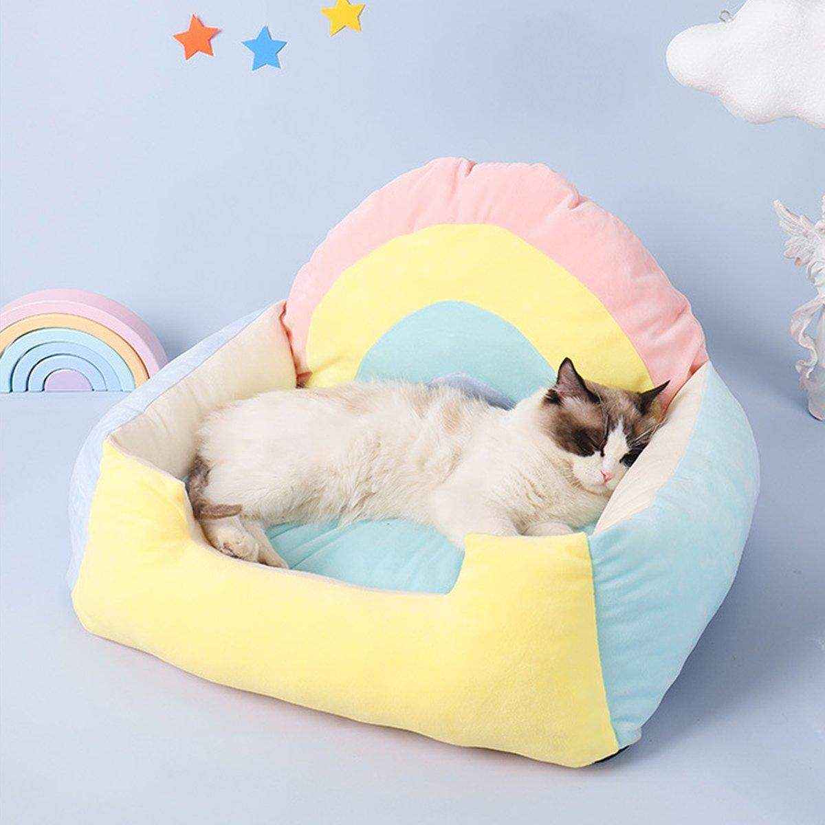 Rainbow Cat Sofa Semi-closed Four Seasons Cat Bed Mat Kennel Pet Supplies