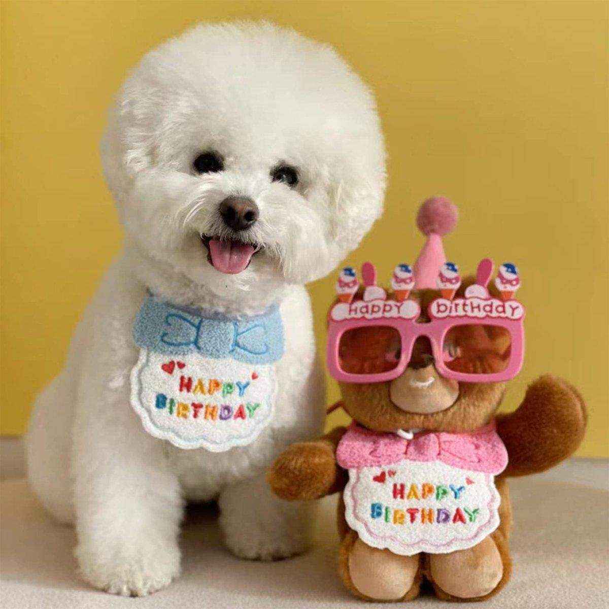 Pet Ins Wind Birthday Saliva Towel Bib Scarf Dog Cat Hat Decorations