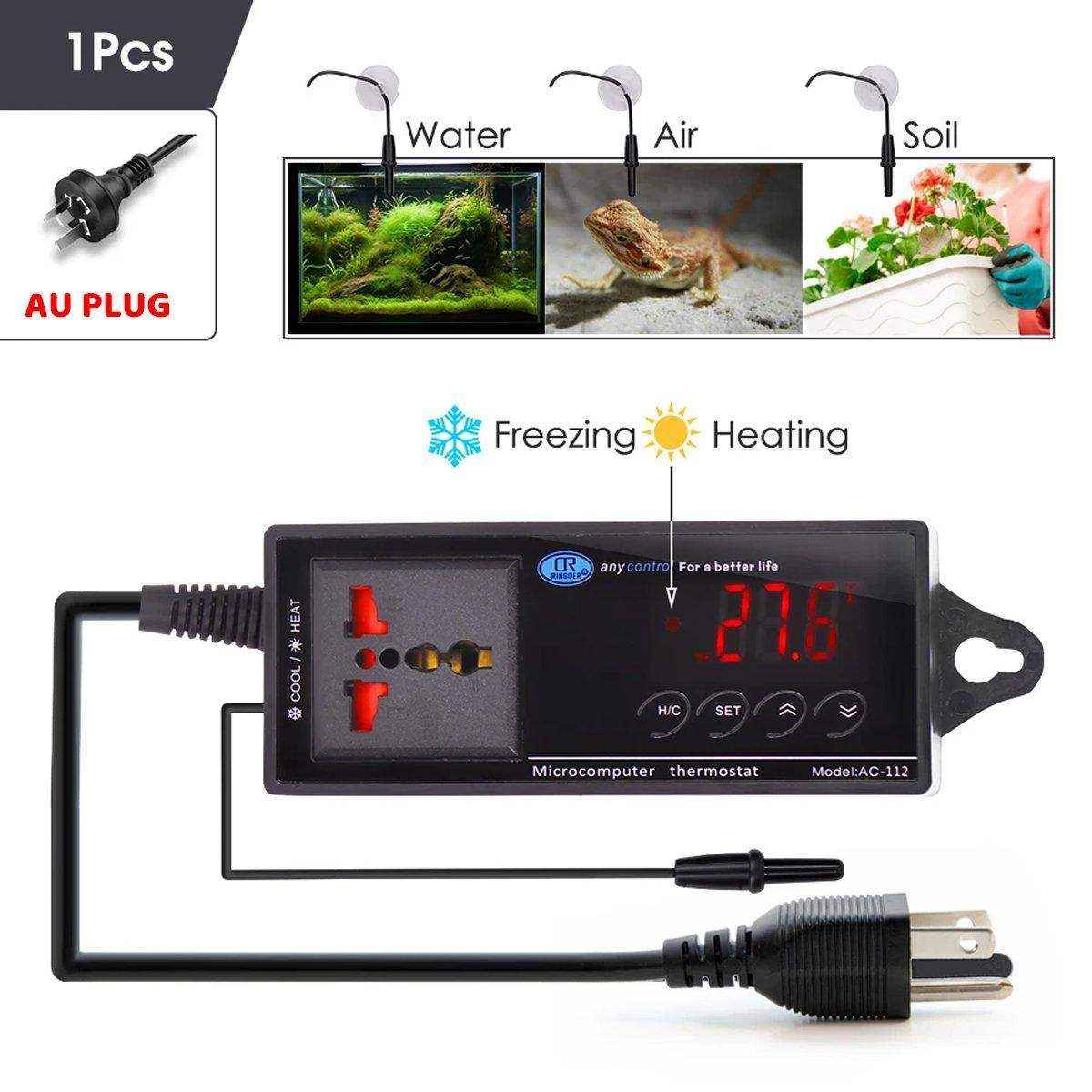 Reliable Aquarium Temperature Controllers with Dual Socket and Digital Display
