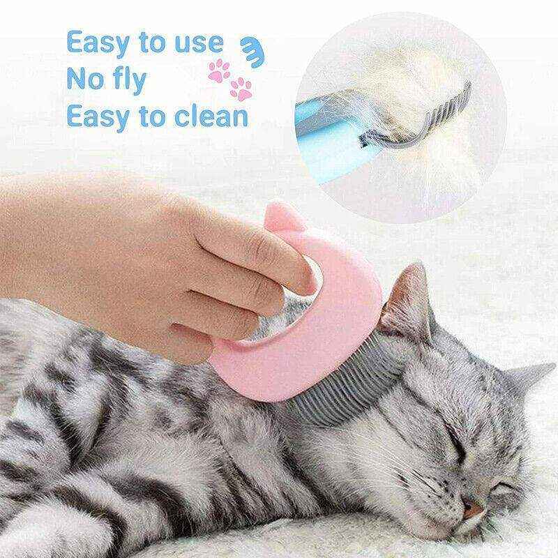 1-3xRelaxing Cat Comb Massager Pet Grooming Brush Dog Hair Removal