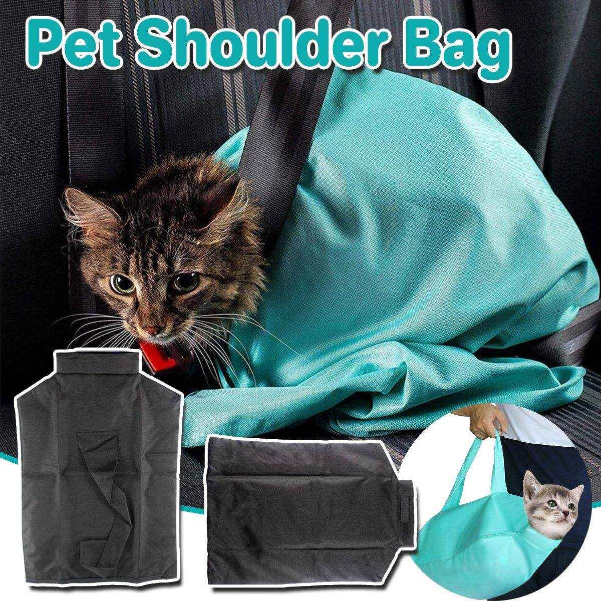 Multifunctional Pet Grooming Shoulder Bag for Cats Durable Nylon Design