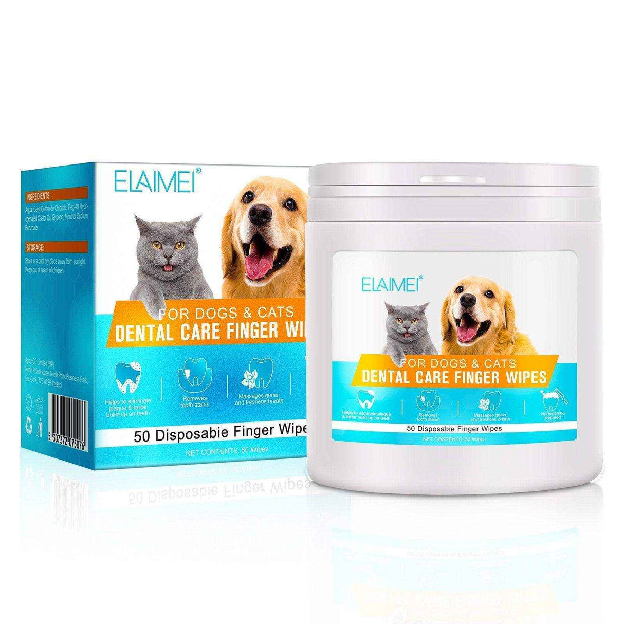 50pcs Pet Teeth Cleaning Finger Wipes