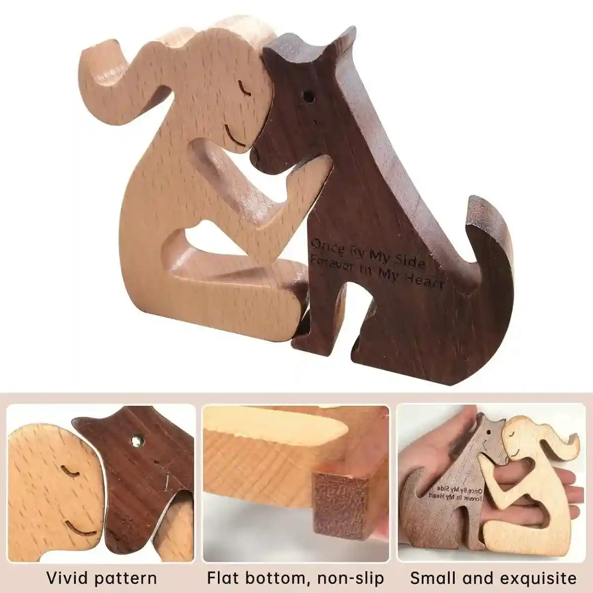 Puppy Wooden Ornament Pet Memorial Desktop Decoration for Home or Office Display