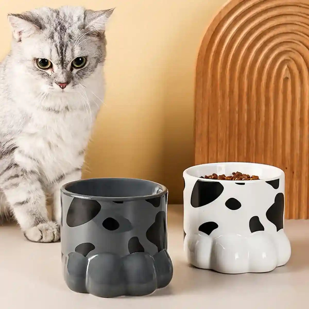 Ergonomic Ceramic Cat Food Bowl