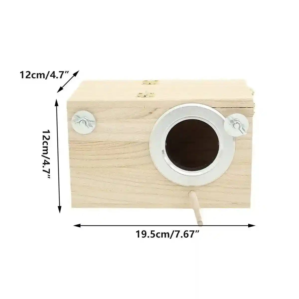 Right Opening Breeding Box Durable Wooden Nesting Box for Parrots