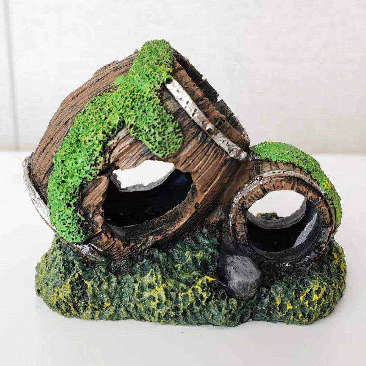 Resin Wine Barrel Aquarium Decoration