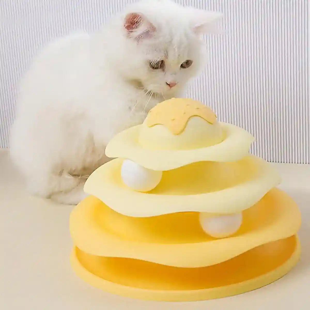 Funny Cat Toy Pet Toys Plastic Tower Interactive Track Ball Playing Game 3 Level