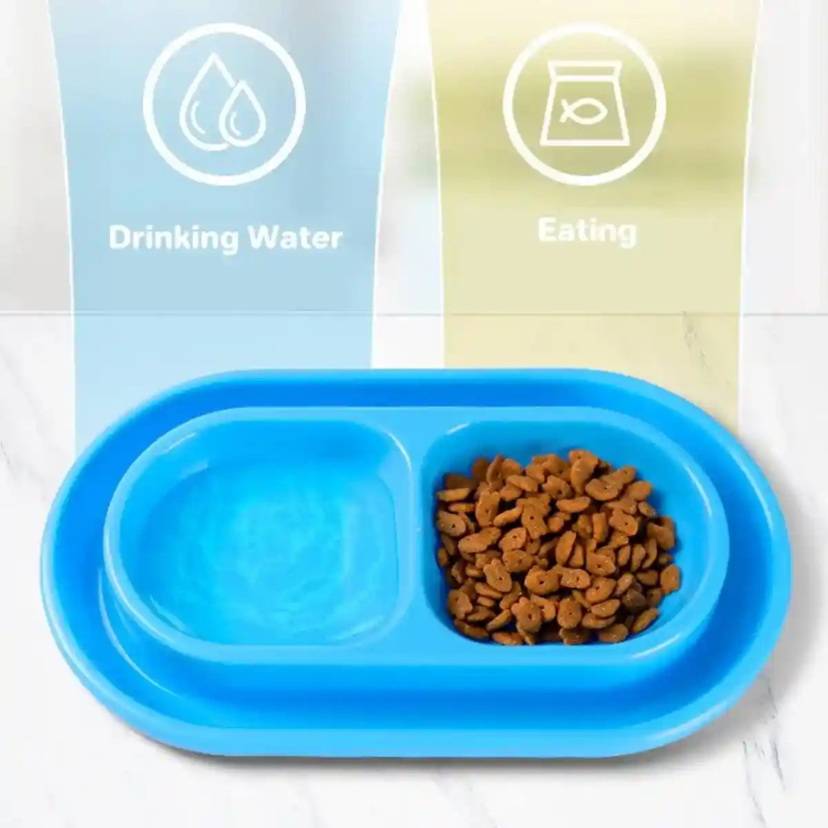 Outdoor Waterproof Double Cat Feeding Bowl Rainproof Pet Food Bowl Anti-Ant