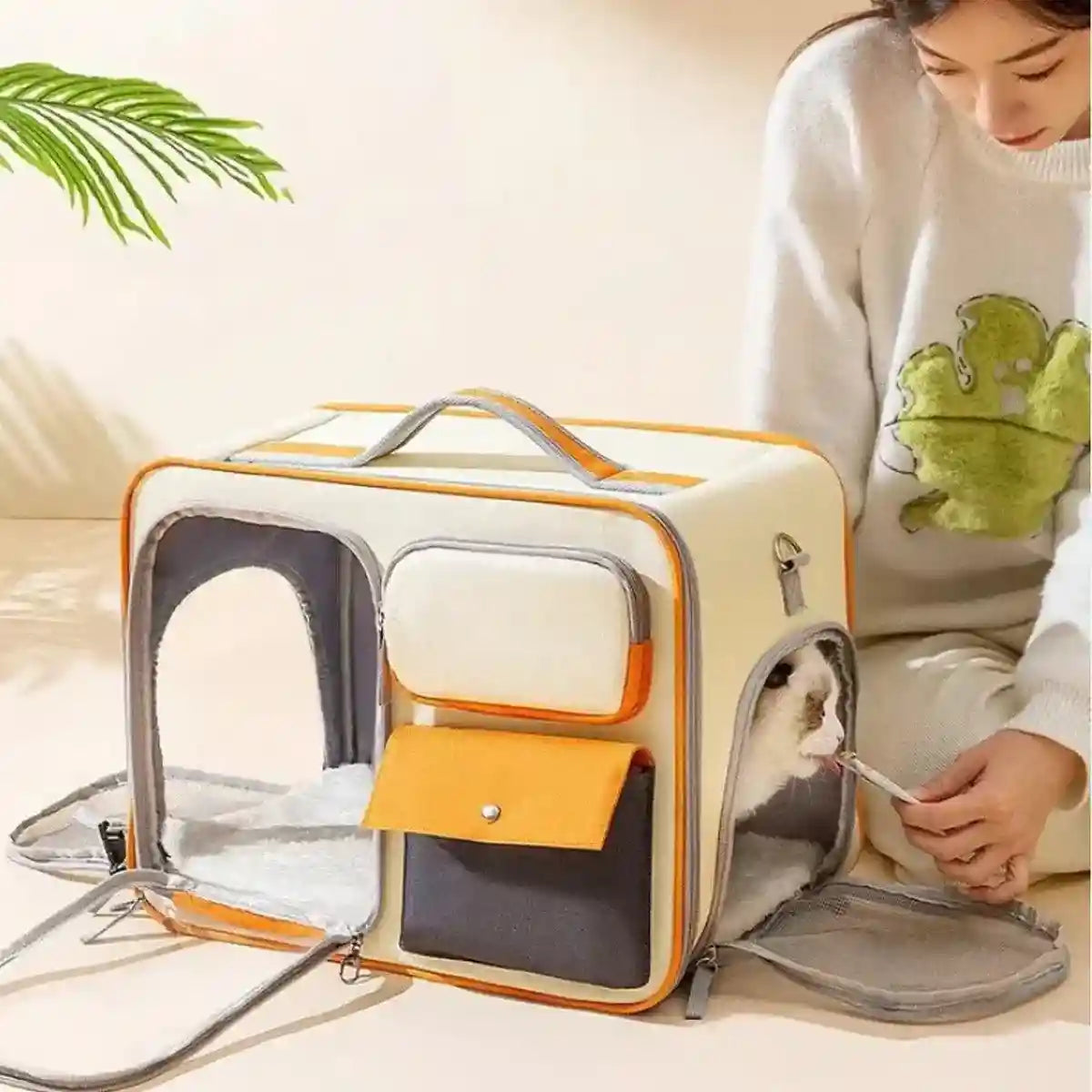 Large Canvas Pet Backpack Carrier