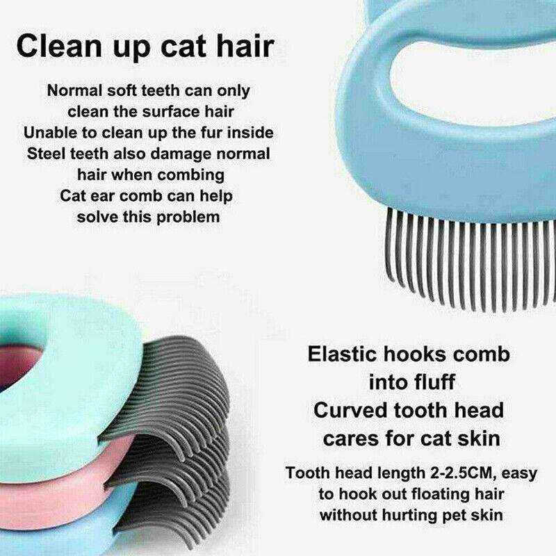 1-3xRelaxing Cat Comb Massager Pet Grooming Brush Dog Hair Removal