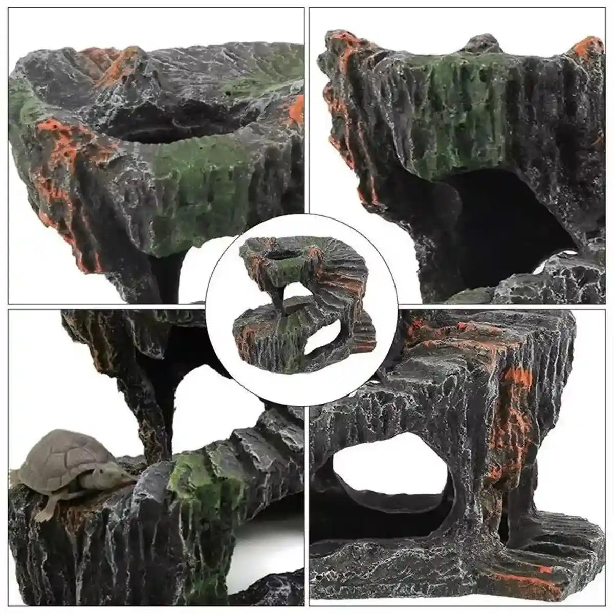 Creative Spiral Turtle Platform Aquarium Turtle Goldfish Escape Resin Crafts Ornaments